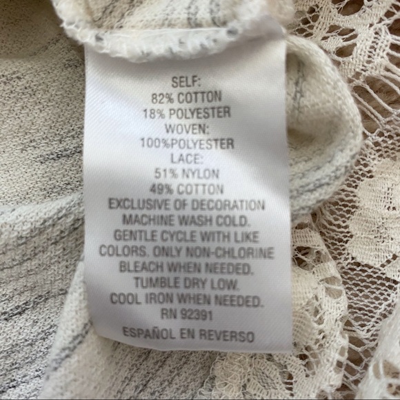 Maison Jules Heathered Lace Contrast Shirt Top - Picture 7 of 9